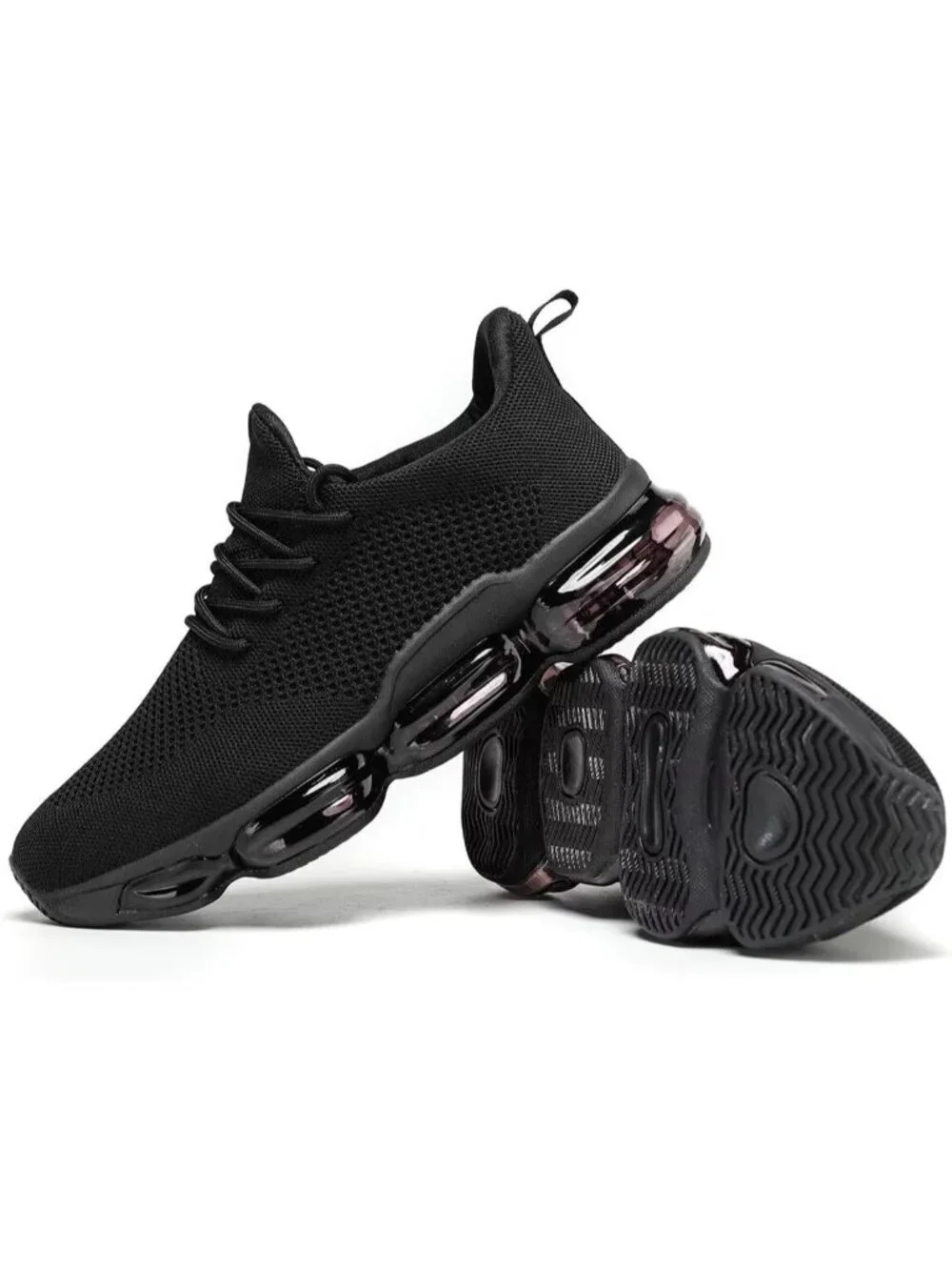 Men's Black Walking Shoes Casual Fashion Silp On Tennis Running Sneakers Comfort